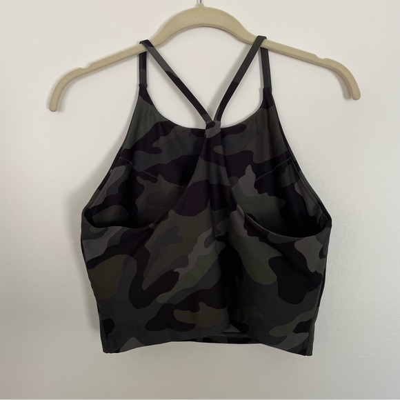 Old Navy Active Powersoft Cropped Longline Sports Bra Top Light Support Camo L - Picture 6 of 10